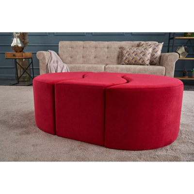 Leila 83cm Wide No Pattern Pouffe Ottoman