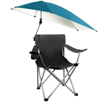 Seidler 220.5 lbs Capacity Foldable Camping Chair with Detachable 360° Sun Canopy 600D Oxford Fabric by Arlmont & Co.