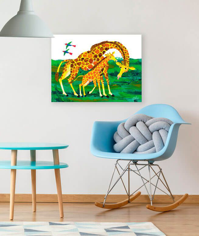 Art sur toile giraffe maman Mcintosh