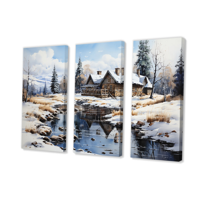 Canada Lakehouse Winter Retreat, 3 pièces, H 28 po x l 36 po x P 1 po