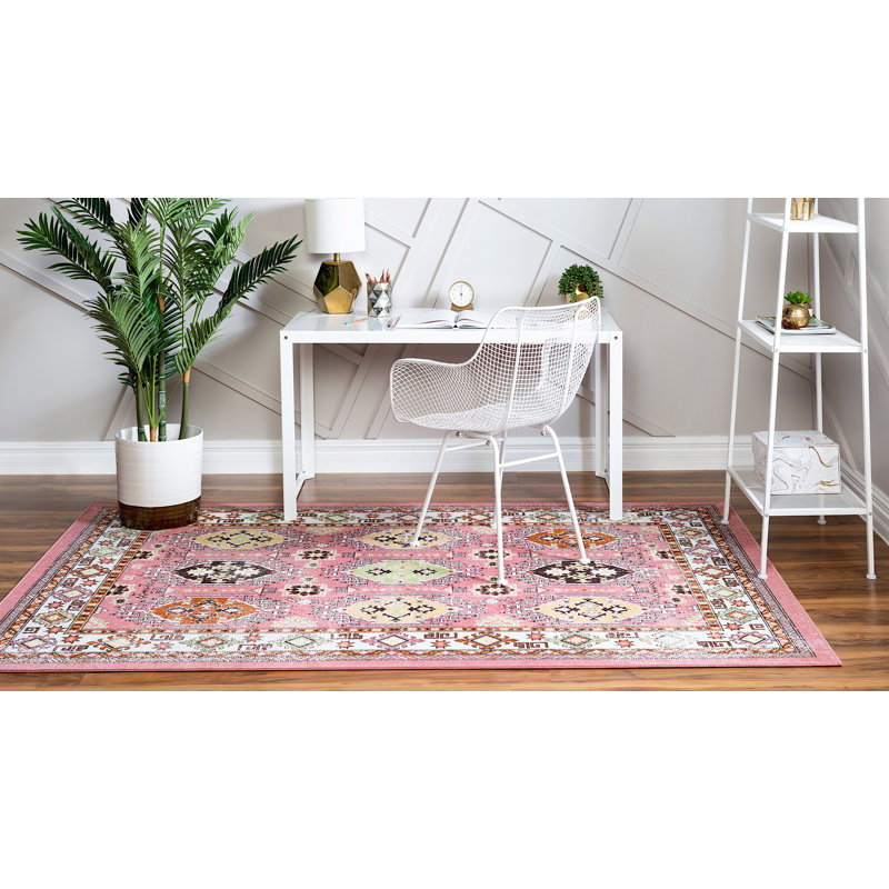 Esveidy Ikat Indoor Rug, Rectangle 6' x 9'