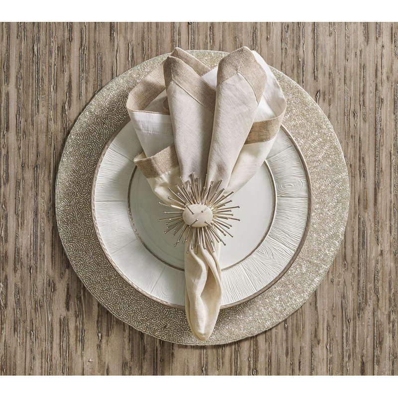 Dip Dye Linen Napkin, Natural/Green