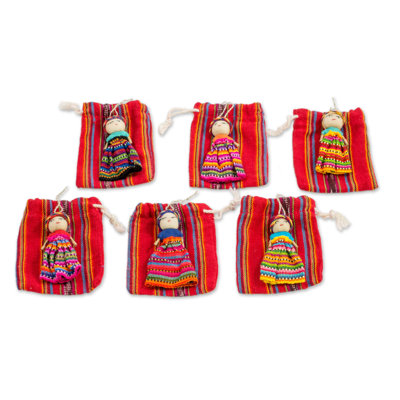 3'' Handmade Fabric People Hanging Figurine Ornament