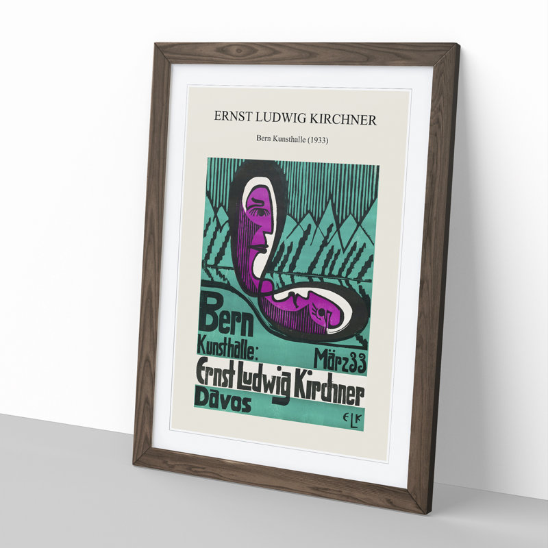 Bern Kunsthalle by Ernst Ludwig Kirchner - Single Picture Frame Print on MDF, 65cm H x 48cm W x 2cm D, Walnut