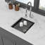 Évier de bar en quartz - Évier de cuisine encastré en granite 17 po x 19 po x 9,65 po
