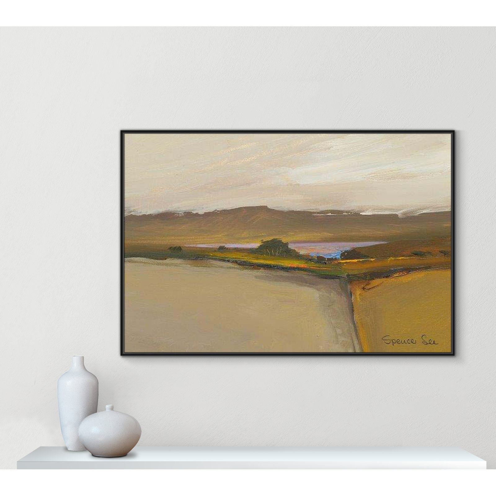 Heaven And Earth IV by Spencer Lee, 41.5'' H x 61.5'' W x 2'' D, Black Framed