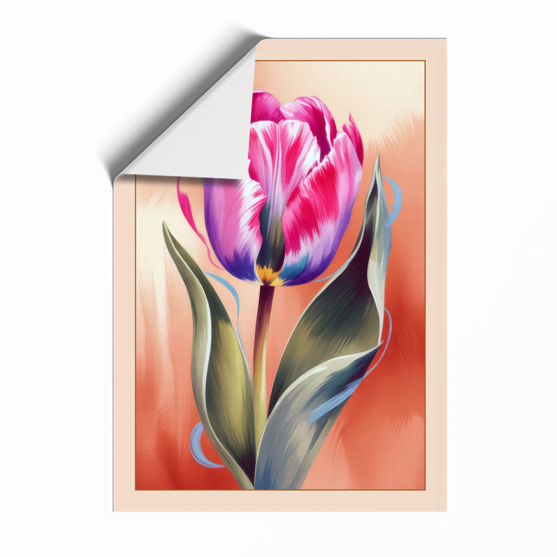 Magenta Tulip Botanical - Print, Unframed, A4 - 29.7 x 21.0 cm
