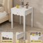 Table de chevet avec tiroir, table de chevet moderne avec tablier ondulé, table de bout compacte pour le salon de la chambre à coucher, petite table d'appoint avec rangement