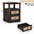Rattan Nightstands with Storage and Built-in Outlets for Bedroom, 2 Drawers End Side Tables for Living Room,Office-2125145585