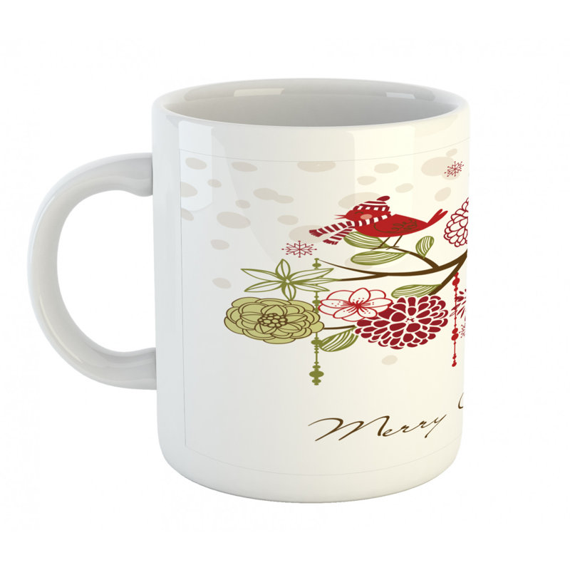Grande tasse à café floral winter