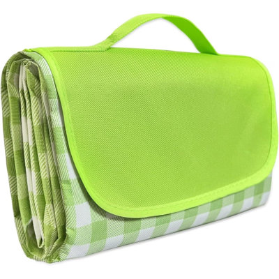 Grande couverture de plage de 80 po x 60 po, couvertures de pique-nique d'extérieur, couvertures imperméables et imperméables au sable, pliables et légères pour le camping printemps-été, plage, parc (jaune)