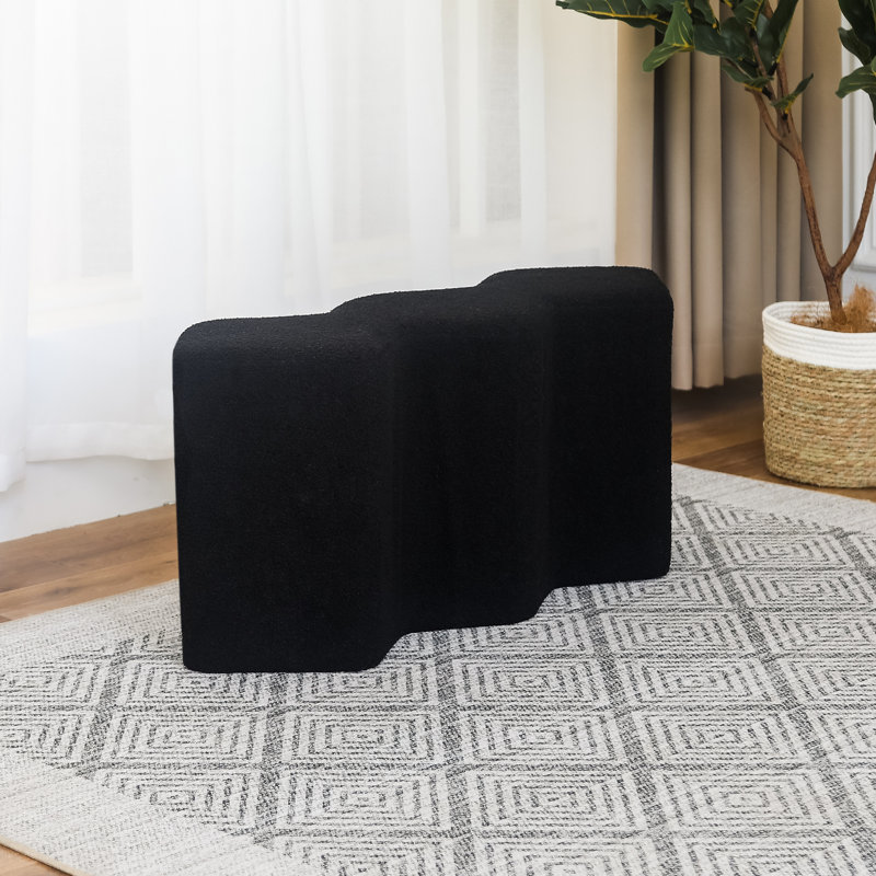 Sahithi Upholstered Ottoman, Black