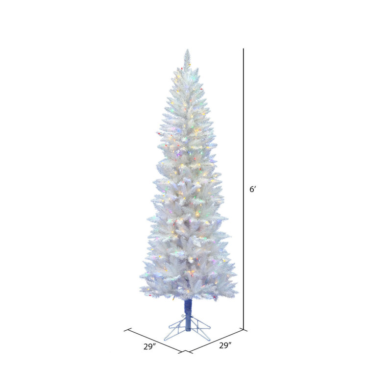 Dilan Sparkle White Spruce Artificial Christmas Tree, 6' H, Multi-colored LED