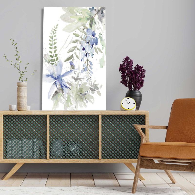 Glicinia - Peinture, L 18 po x H 30 po, Toile tendue