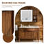 Meuble-lavabo de salle de bain autoportant 47,24 po en bois massif chêne naturel avec miroir-1822022990