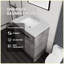 Ensemble de meuble-lavabo autoportant 30 po avec lavabo, comptoir et dosseret en marbre de culture blanc Carrara 2 po, porte en contreplaqué à fermeture en douceur, gris-131654243-131654244