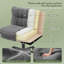 Chaise de bureau croisée très épaisse, siège pivotant réglable en molleton en peluche avec dossier inclinable et élévateur certifié-1491224936
