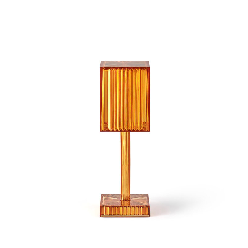 Lampe de table carrée en résine Gatsby, Amber