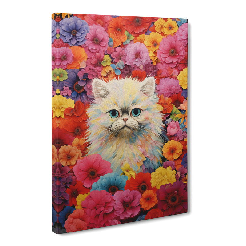Persian Cat Colour Field - Wrapped Canvas Print, 60cm H x 40cm W x 3cm D