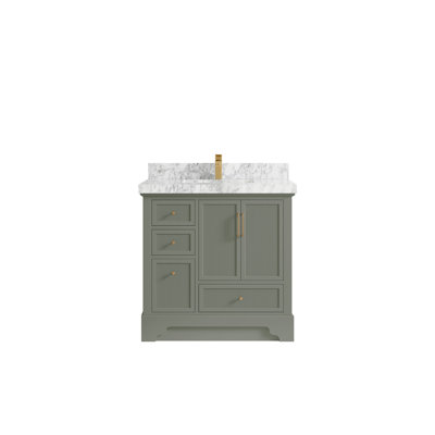 Alys 36'' Single Bathroom Vanity with Marble Top