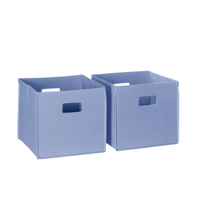 RiverRidge Kids 2pc Fabric Collapsible Storage Cube Organizers with Handles for Playroom Organization