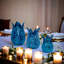 Ensemble de 3 vases en tulipe fabriqués à la main en céramique - pièces d'art décoratives bleues pour étagères, tables d'appoint, centres de table ou décor de bureau - Design d'inspiration turque
