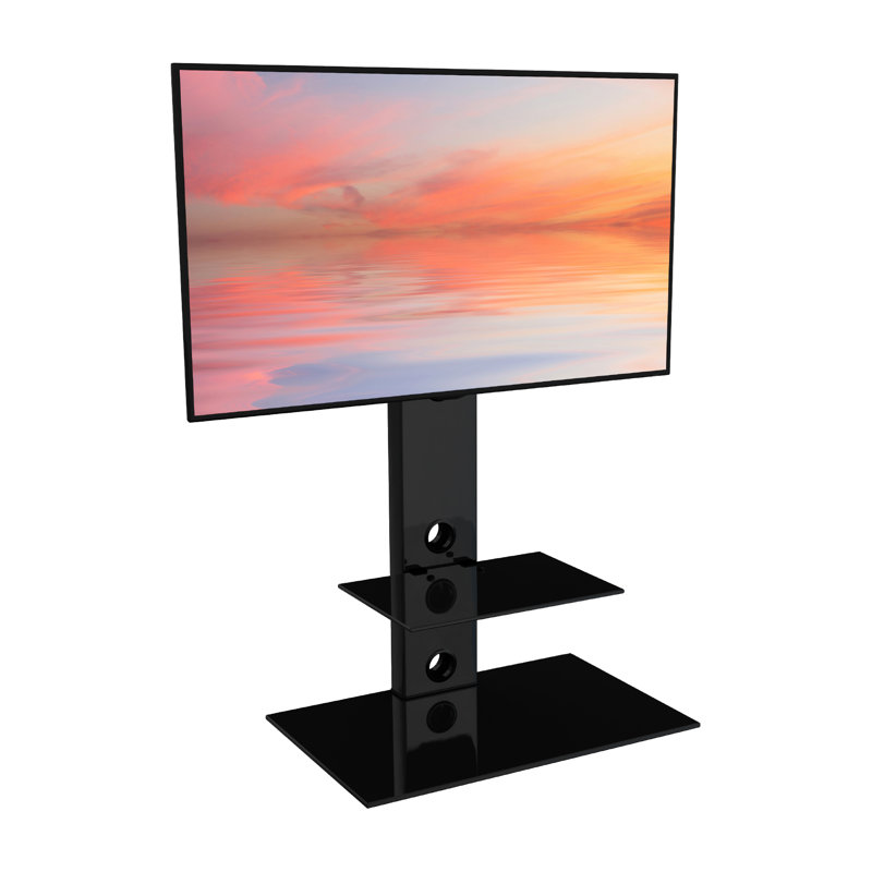Aketzalli Latitude Run® Single Screen Floor Stand Mount, Black