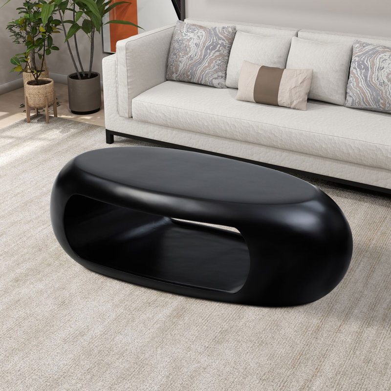 Cervante Single Coffee Table, Black, 18.11" H x 47.24" L x 25.59" W