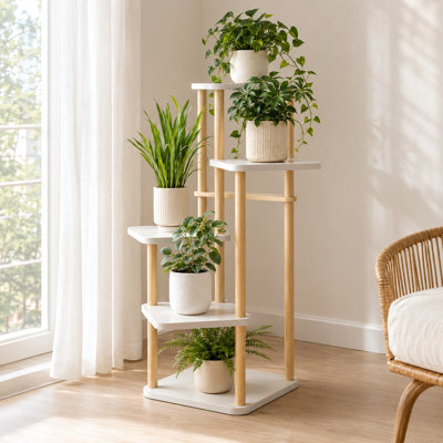 5-Tier Plant Stand For Indoor Plants, Modern Wooden Flower Shelf