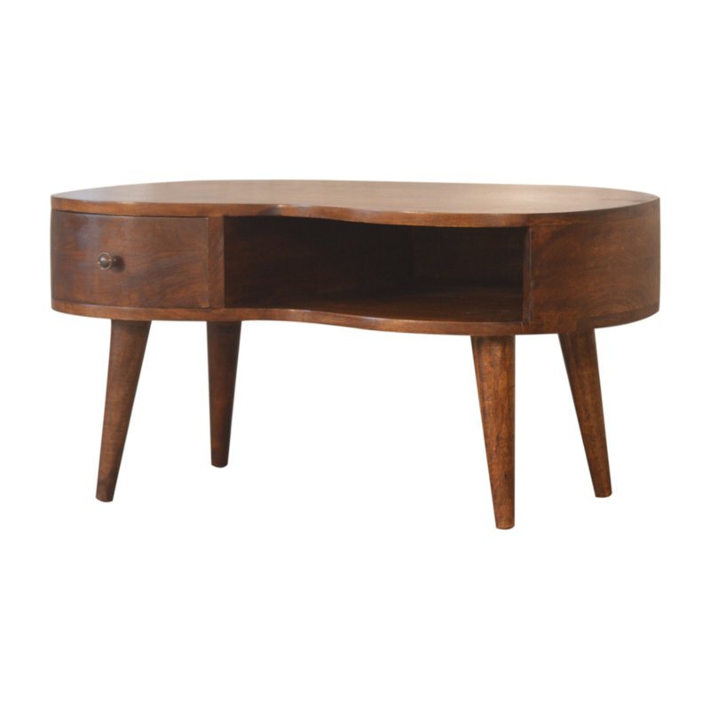 Table basse Chestnut Wave, Brun, H 15,75 po x l 31,5 po x P 19,7 po