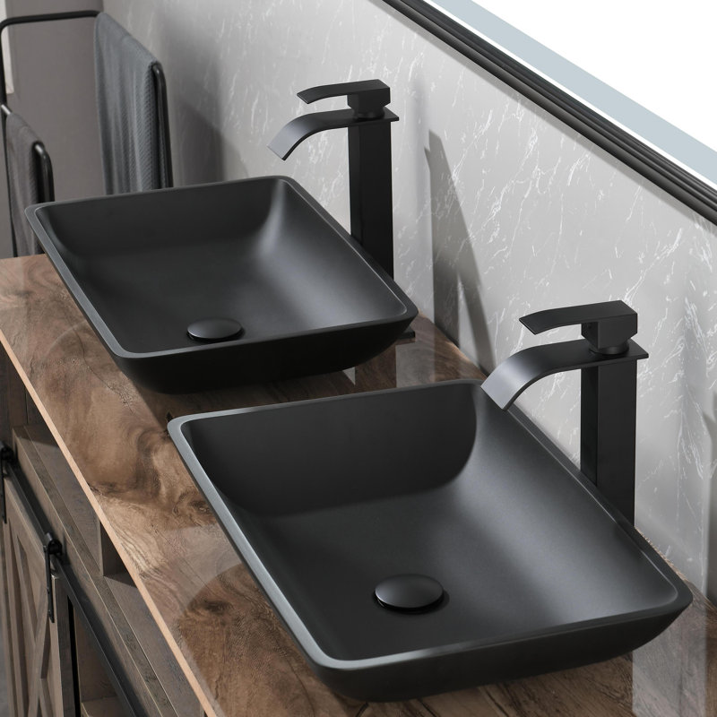 Vessel Sink Faucet and Mounting / Installation Required Single Bathroom Faucet with Drain Assembly, Matte Black