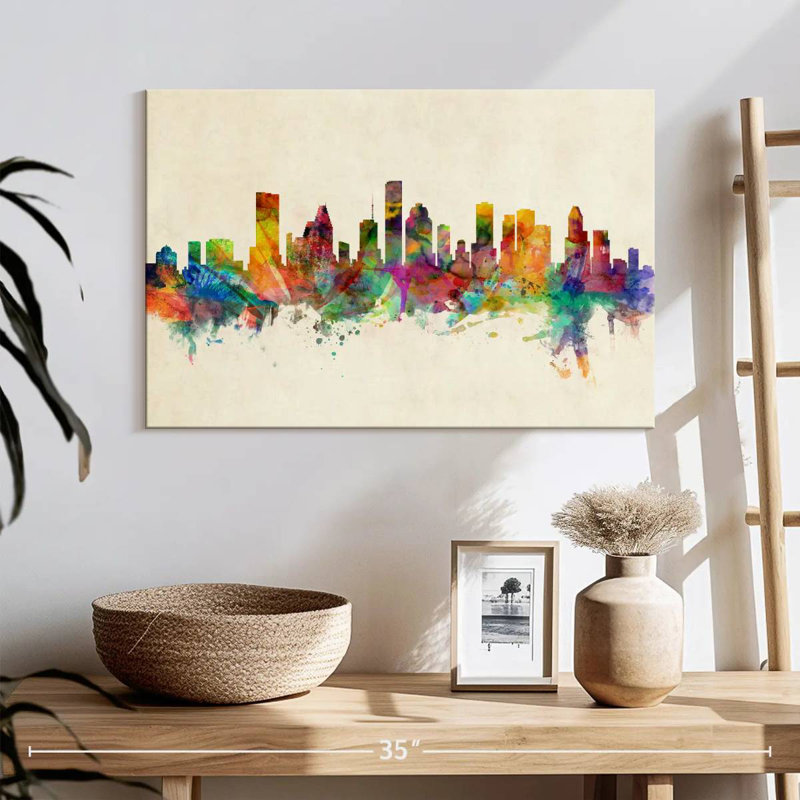 Skyline de Sirci Houston au Texas III, H 16 po x l 24 po