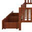 Lit plateforme double avec deux tiroirs de rangement et deux barrières de sécurité, cadre de lit en bois pour chambre à coucher, chambre d'enfant