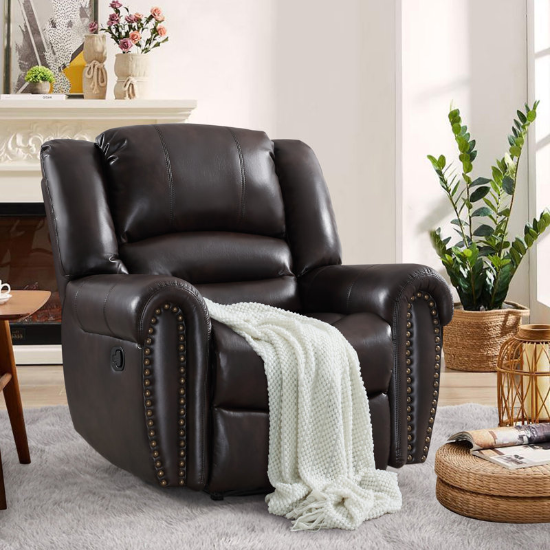 Fauteuil inclinable manuel surdimensionné 40,9 po Chemika, Similicuir performance espresso brun