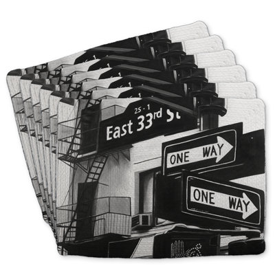 New York City Signs Braided Polyester Dreketi Set of 6