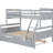 Twin Over Full Bunk Bed With , Gray Trundle & Strong Stability Guardrail, Stable-1952738860