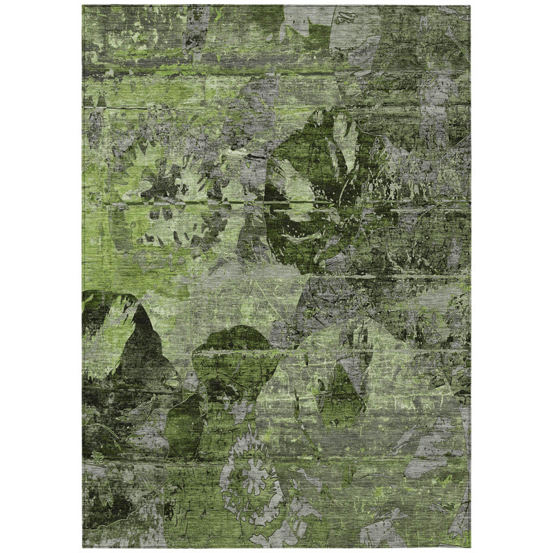 Fowey Washable Abstract Indoor / Outdoor Rug, Rectangle 10' x 14'