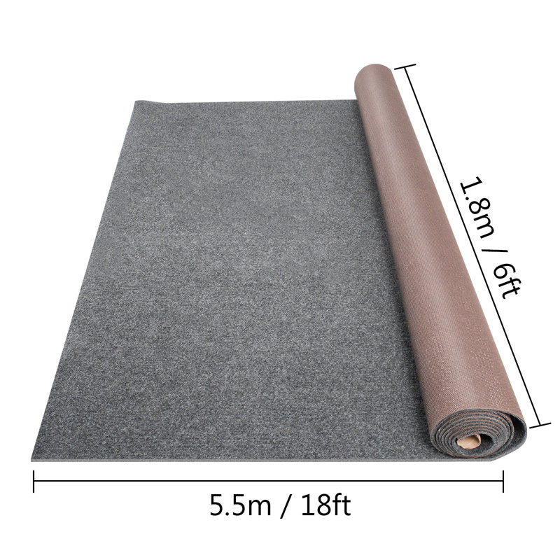 Shag Gray Area Rug, Rectangle 6' x 18'