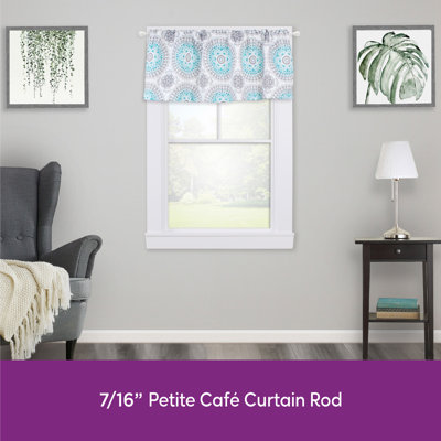 Petite Café Ball End Curtain Rod, 28-48" or 48-84" Adjustable Length, 7/16" Dia. - Basics by Wayfair™
