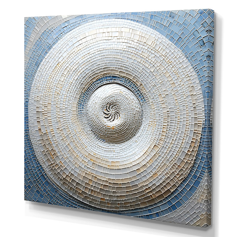 Coquillage argenté tourbillonnant - Nautilus, impressions encadrées, H 24 po x l 24 po x P 1 po, Toile tendue