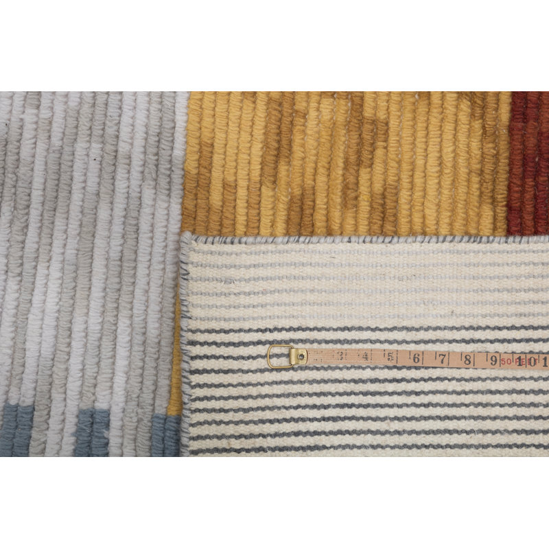 Handmade Cotton and Wool Geometric Area Rug