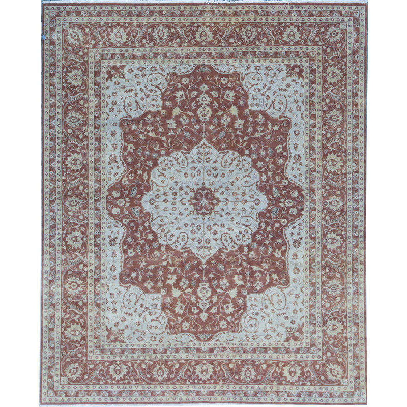 Tapis rouille et rouille de haute qualité noué à la main