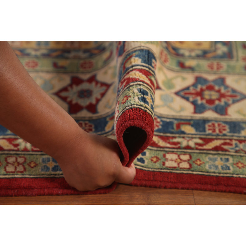 Handmade Red Kazak Oriental Area Rug 10
