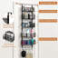 White Over Door Storage Organiser | Metal Hanging Door Caddy with 5 Adjustable Baskets & Coat Hooks | Behind Door Storage for Bedroom, Wardrobe, Bathroom, Pantry & Kitchen Cabinets