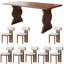 Ensemble de salle à manger en bois de frêne brun-106795898