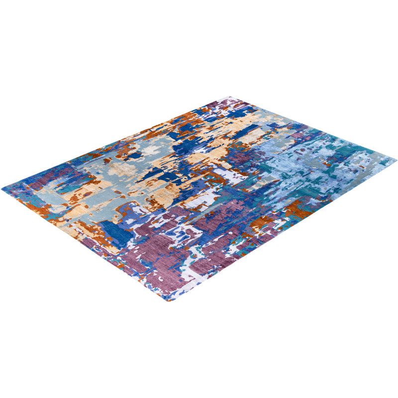 Overdyed One-of-a-Kind Rectangle 9'2" X 12'2" Hand Knotted Area Rug