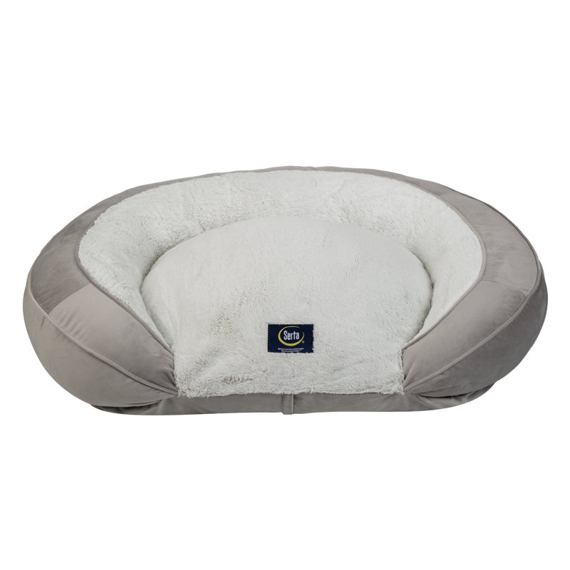 Canapé-lit ovale en mousse viscoélastique déchiquetée Serta, Grand (l 36 po x P 28 po x H 8 po), gris