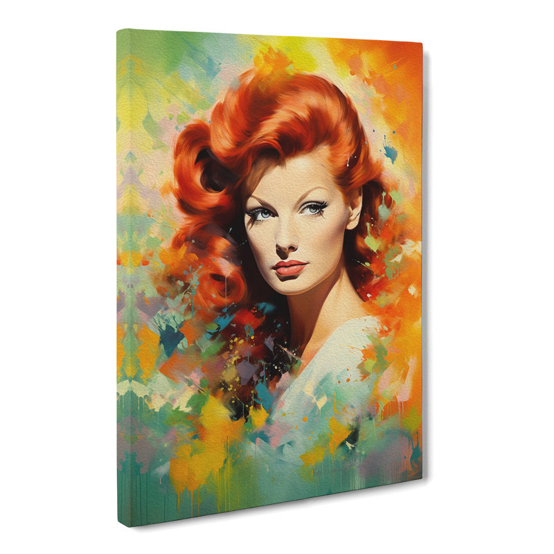 Red Headed Woman Colour Field - No Frame Print, 76cm H x 50cm W x 3cm D