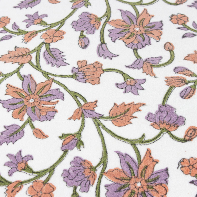 Mentera Floral Square Cushion, Lilac/Coral