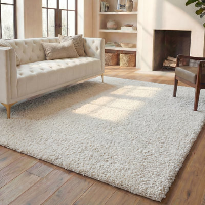 Brittney Performance solid color shag rug